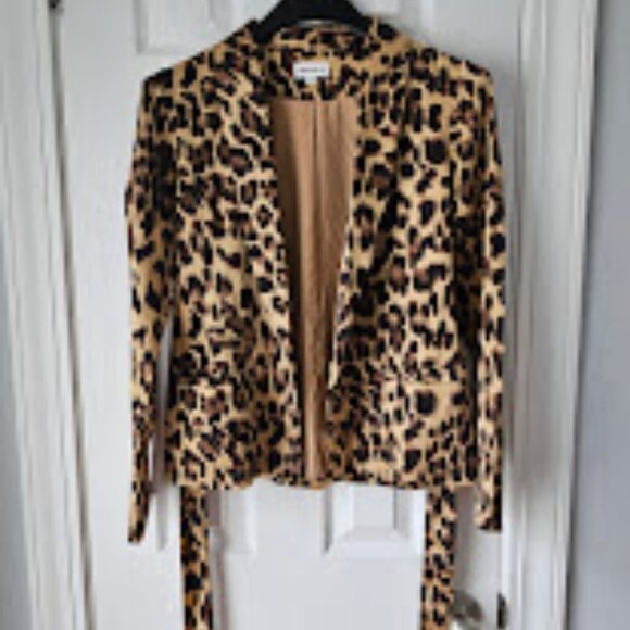 Leopard Satin Blazer - Picture 2 of 6